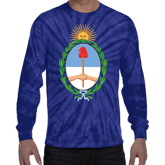 Coat Of Arms Of Argentina Tie-Dye Long Sleeve Shirt