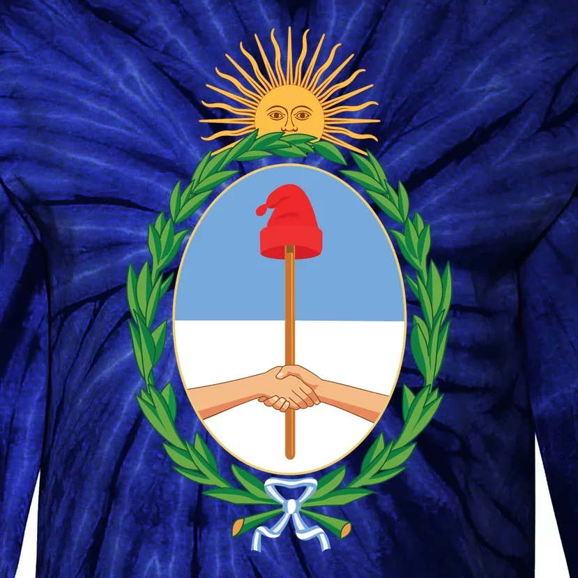 Coat Of Arms Of Argentina Tie-Dye Long Sleeve Shirt