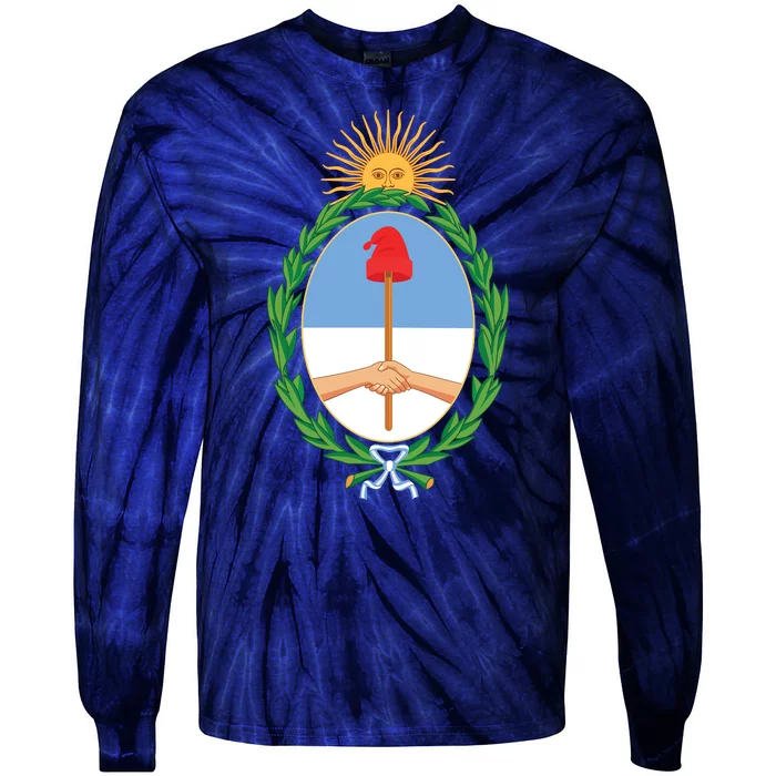 Coat Of Arms Of Argentina Tie-Dye Long Sleeve Shirt