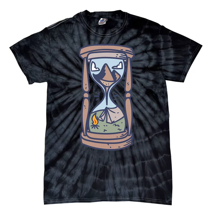 Camping Outdoor Adventure | Night Campfire Tie-Dye T-Shirt