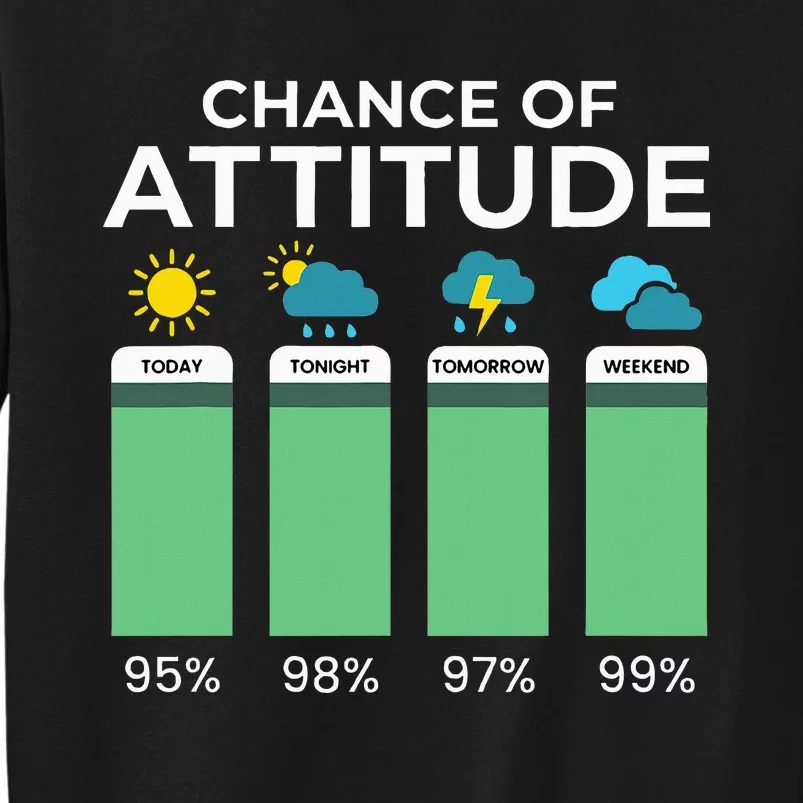 Chance Of Attitude Wo Weather Sarcasm Funny Tall Sweatshirt