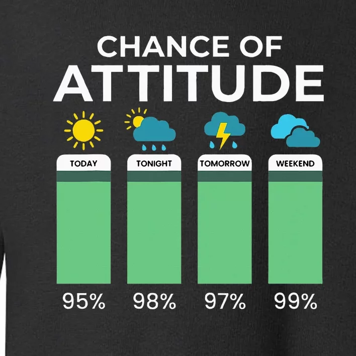 Chance Of Attitude Wo Weather Sarcasm Funny Toddler Sweatshirt