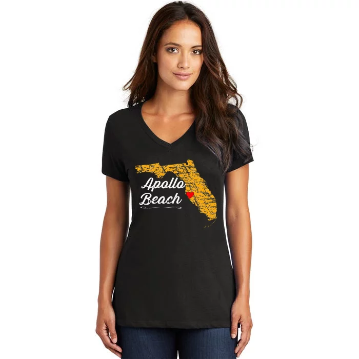 City Of APOLLO BEACH FLORIDA Vacation Souvenir Women's V-Neck T-Shirt