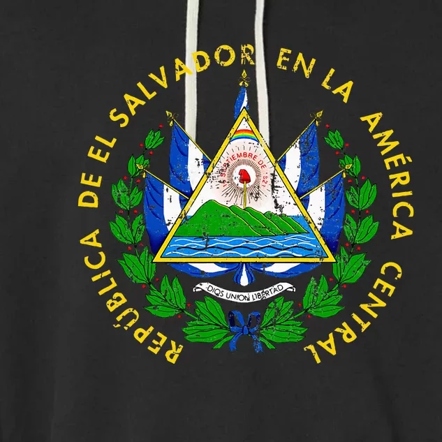 Coat Of Arms Of El Salvador Salvadoran Garment-Dyed Fleece Hoodie