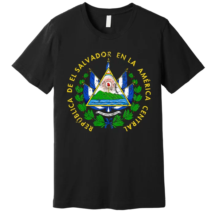 Coat Of Arms Of El Salvador Salvadoran Premium T-Shirt