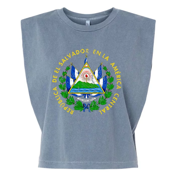 Coat Of Arms Of El Salvador Salvadoran Garment-Dyed Women's Muscle Tee