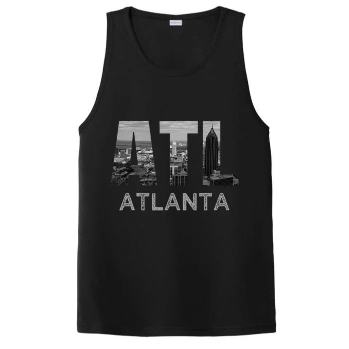 City Of Atlanta Georgia Skyline Cityscape Downtown ATL Home Performance Tank