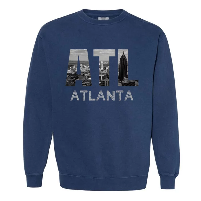 City Of Atlanta Georgia Skyline Cityscape Downtown ATL Home Garment-Dyed Sweatshirt