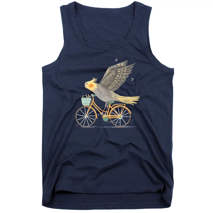 Cockatiel On A Bicycle Tank Top