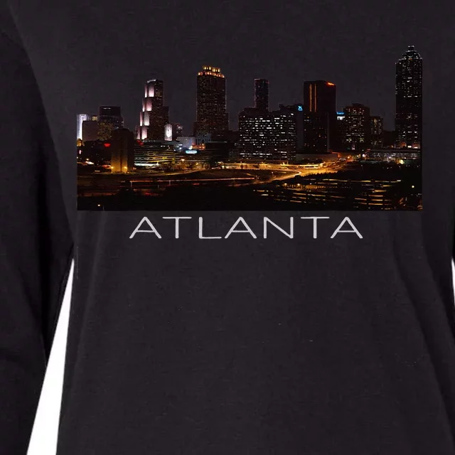 City Of Atlanta Nightlife Georgia Skyline Cityscape Love ATL Womens Cotton Relaxed Long Sleeve T-Shirt