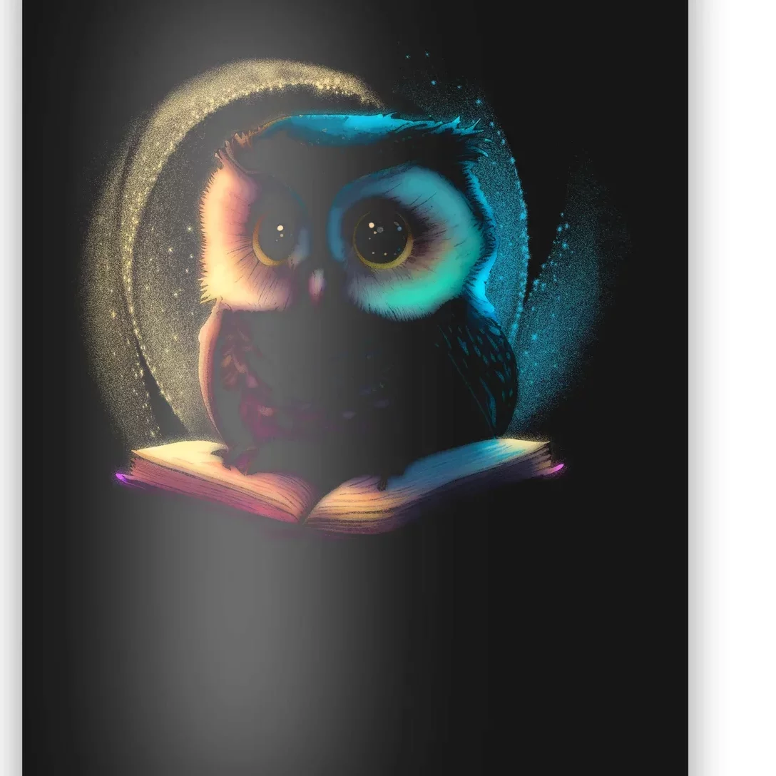 Cute Owl Animal With Book Poster