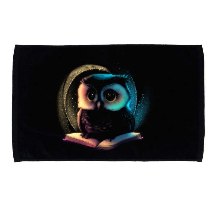 Cute Owl Animal With Book Microfiber Hand Towel