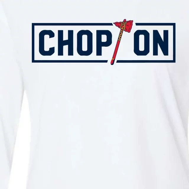 Chop On Atlanta Baseball Womens Cotton Relaxed Long Sleeve T-Shirt