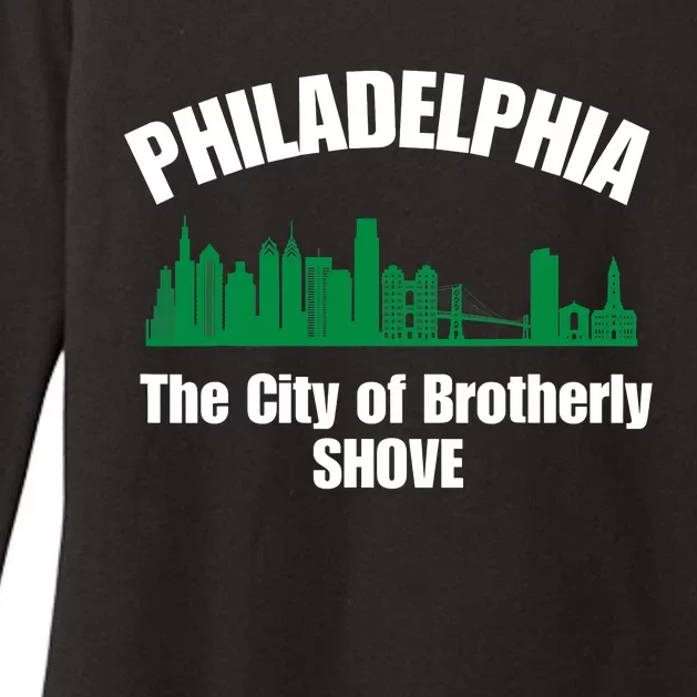 City Of Brotherly Shove Philadelphia Funny Womens CVC Long Sleeve Shirt