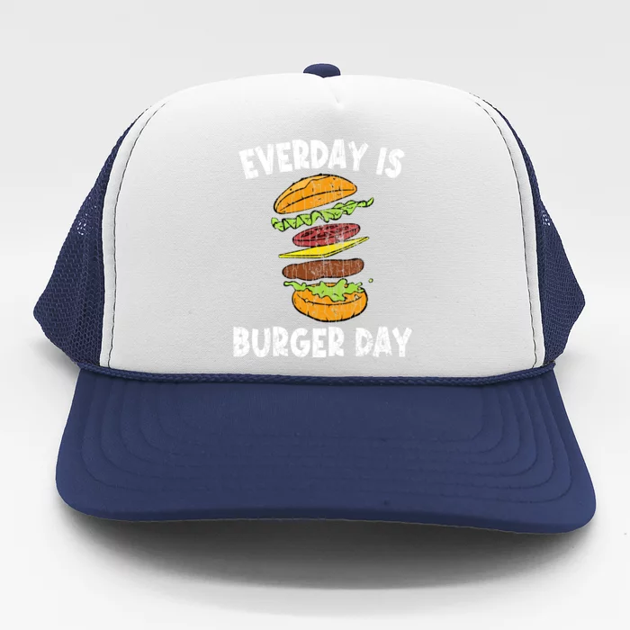 Cheese On Burger Day Fun Hamburger Lover Graphic Cool Gift Trucker Hat