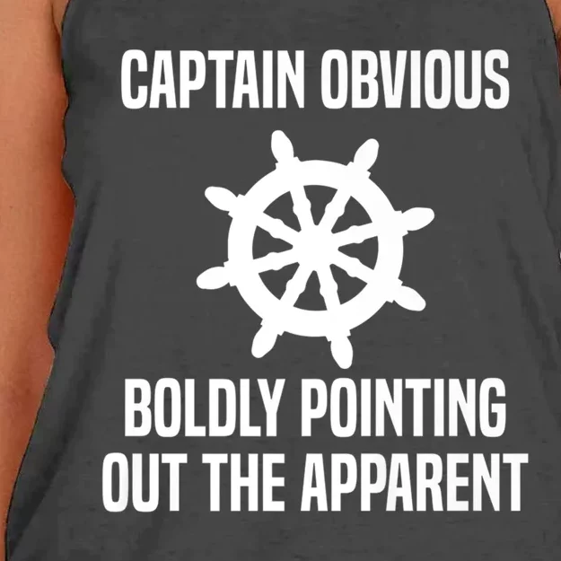 Captain Obvious Boldly Pointing Out The Apparent Sarcasm Women's Knotted Racerback Tank