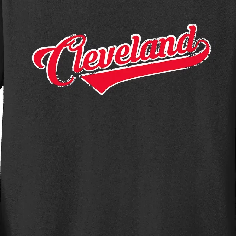 Cleveland Ohio Baseball Kids Long Sleeve Shirt