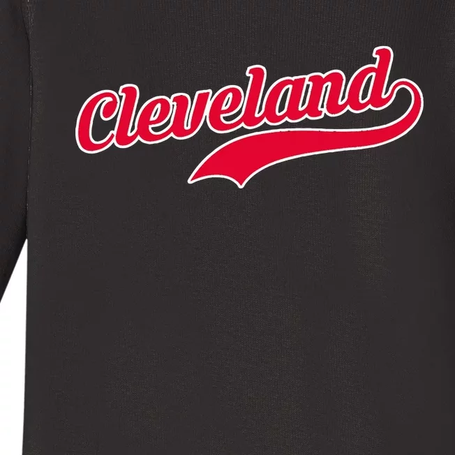 Cleveland Ohio Baseball Baby Long Sleeve Bodysuit