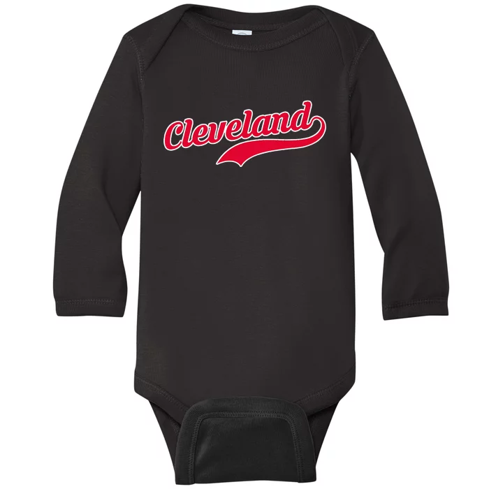 Cleveland Ohio Baseball Baby Long Sleeve Bodysuit