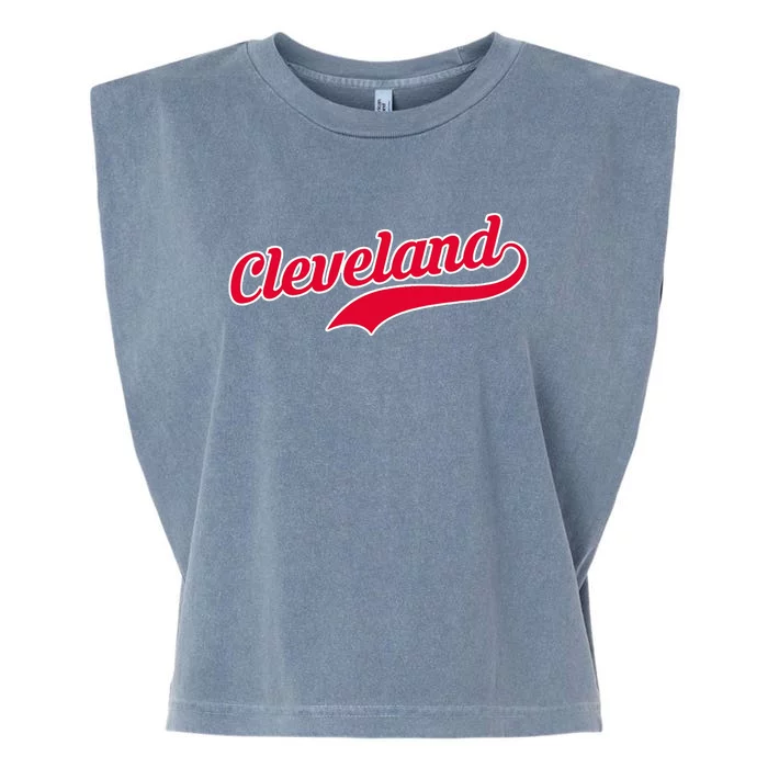 Cleveland Ohio Baseball Garment-Dyed Women's Muscle Tee