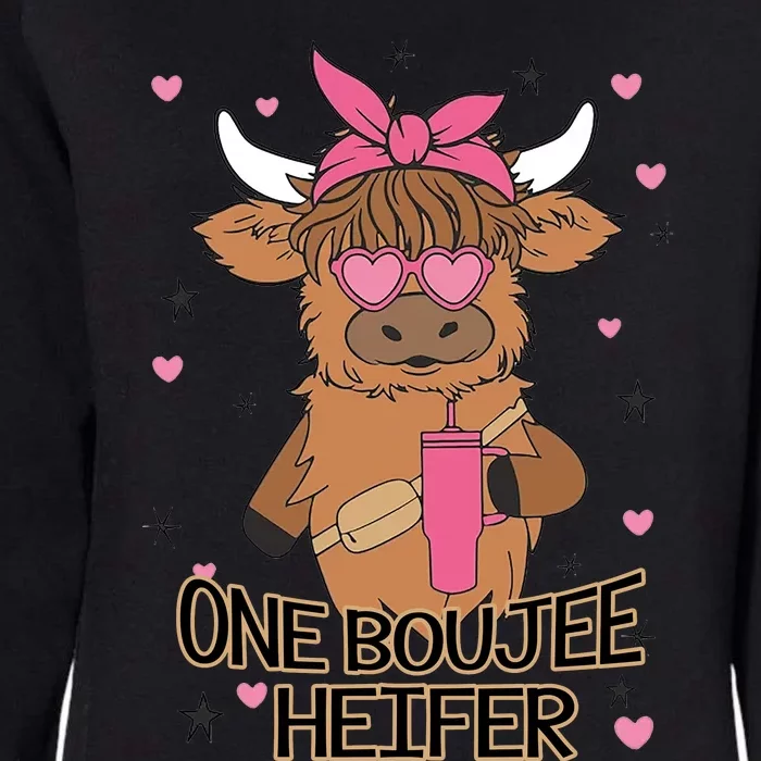 Cute One Boujee Heifer Womens California Wash Sweatshirt