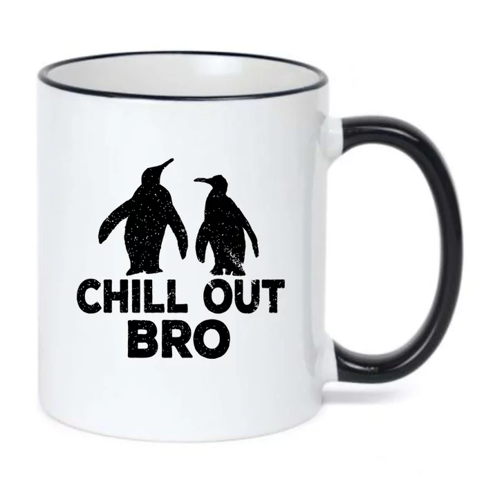 Chill Out Bro Penguin Gift Funny Animal Xmas Cool Penguin Pj Funny Gift Black Color Changing Mug