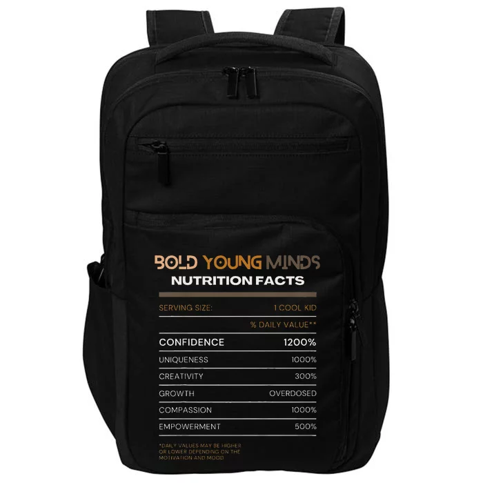 Confidence Overdose Bold Young Minds Nutritional Impact Tech Backpack