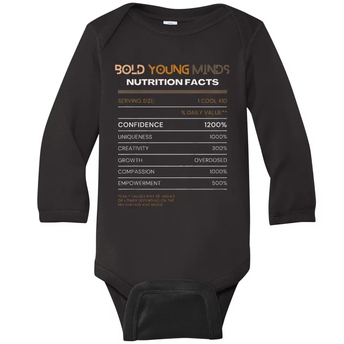 Confidence Overdose Bold Young Minds Nutritional Baby Long Sleeve Bodysuit