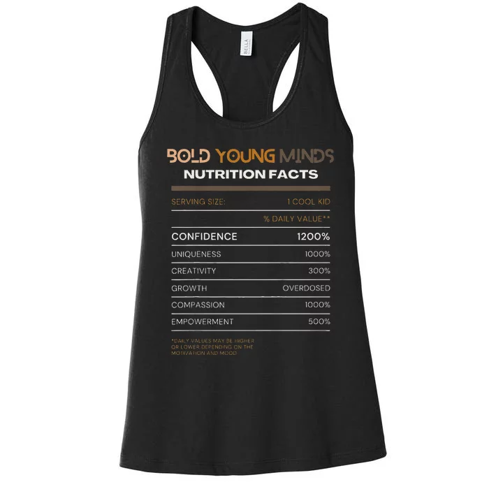 Confidence Overdose Bold Young Minds Nutritional Women's Racerback Tank