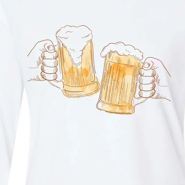 Cheers Oktoberfest Beer Hands Womens Cotton Relaxed Long Sleeve T-Shirt