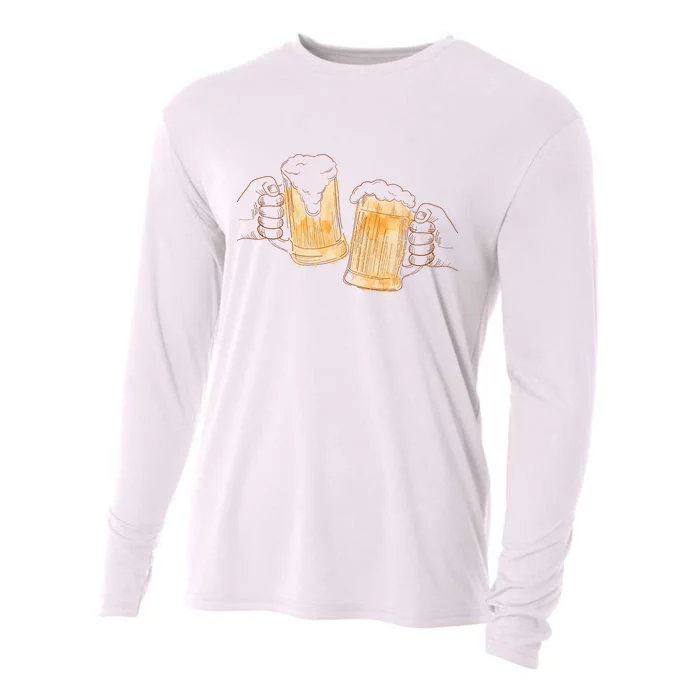 Cheers Oktoberfest Beer Hands Cooling Performance Long Sleeve Crew