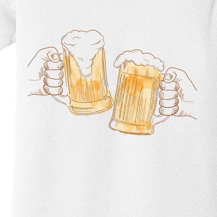 Cheers Oktoberfest Beer Hands Baby Bodysuit