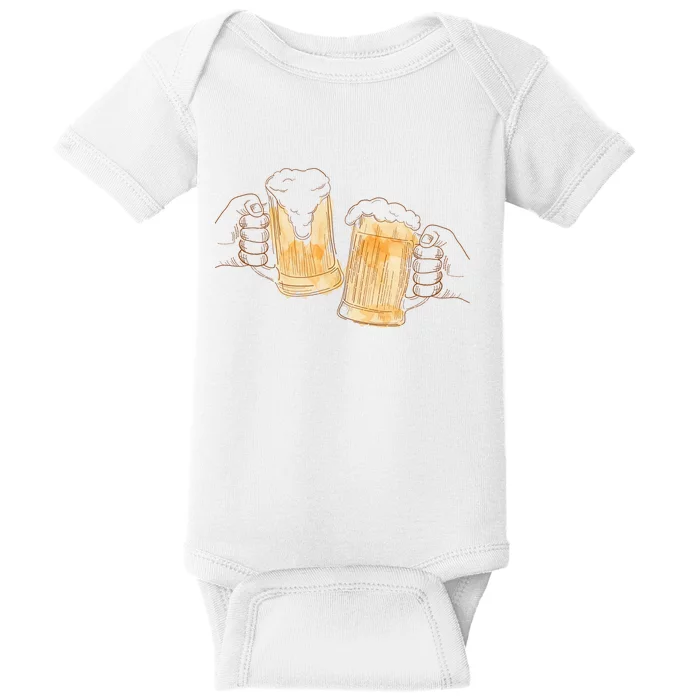 Cheers Oktoberfest Beer Hands Baby Bodysuit