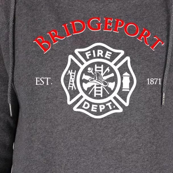 City Of Bridgeport Fire Rescue Connecticut Fire Uniform Great Gift Womens Funnel Neck Pullover Hood