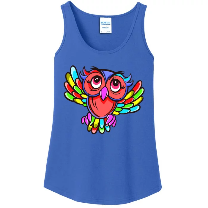 Colorful Owl Bird Lgbtq Great Gift Ladies Essential Tank