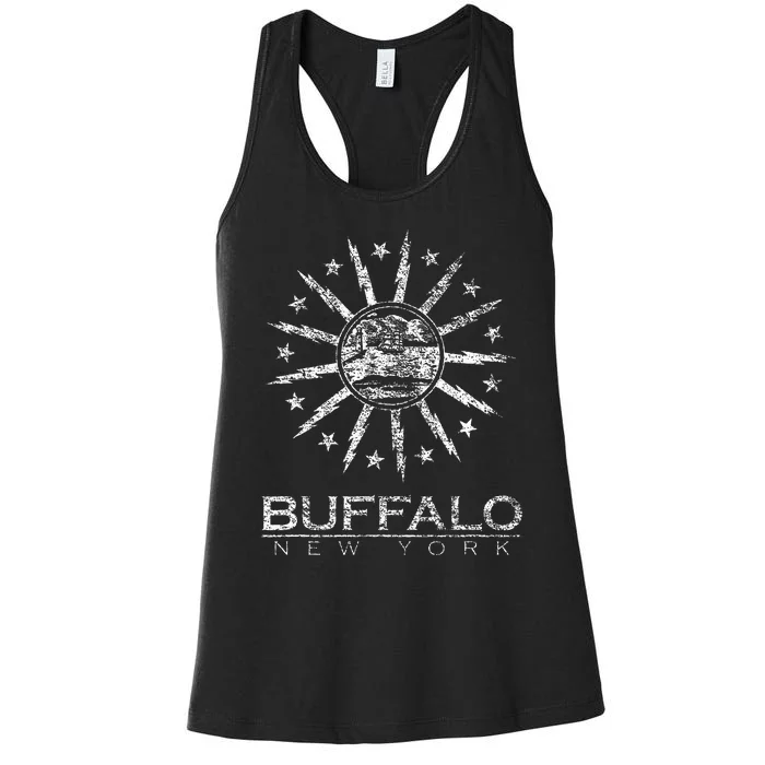 City Of Buffalo New York Flag Women's Racerback Tank