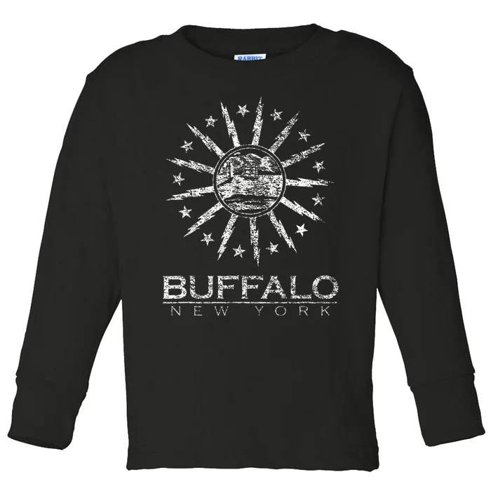 City Of Buffalo New York Flag Toddler Long Sleeve Shirt