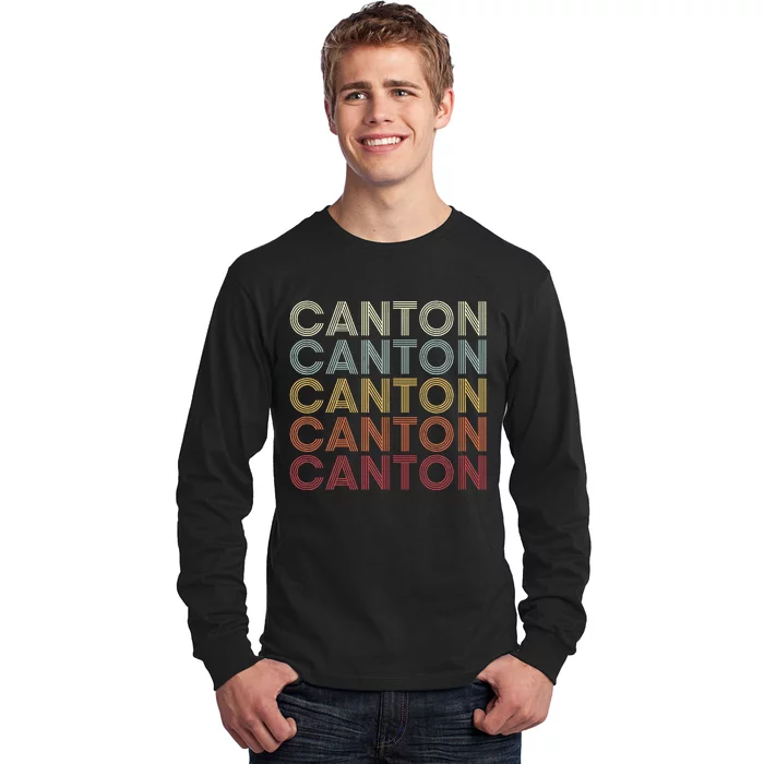 Canton Ohio Canton OH Retro Vintage Text Long Sleeve Shirt