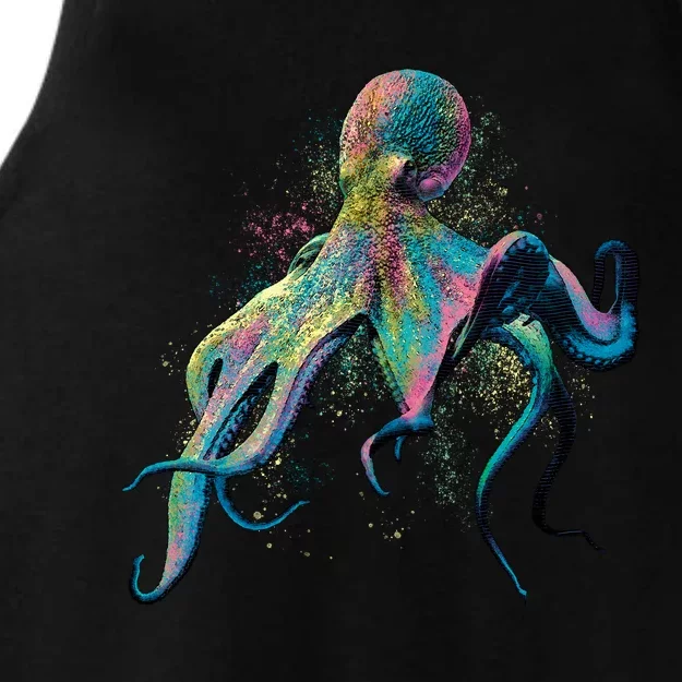 Colorful Octopus Ladies Tri-Blend Wicking Tank