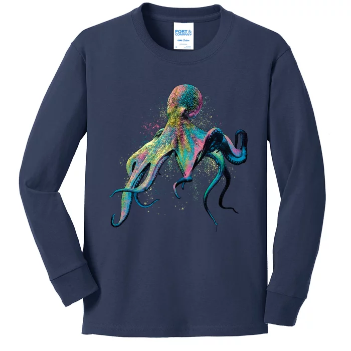 Colorful Octopus Kids Long Sleeve Shirt