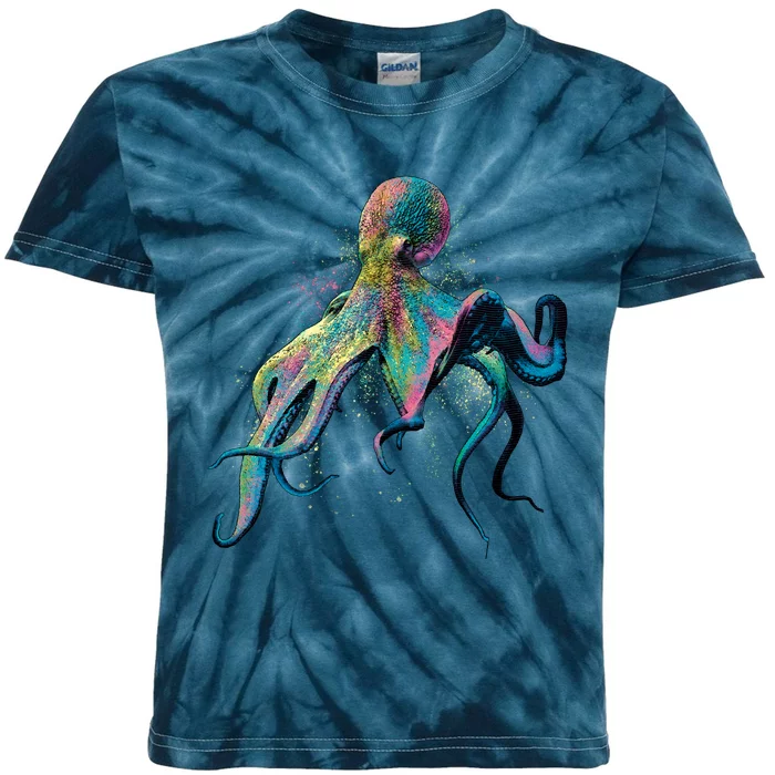 Colorful Octopus Kids Tie-Dye T-Shirt