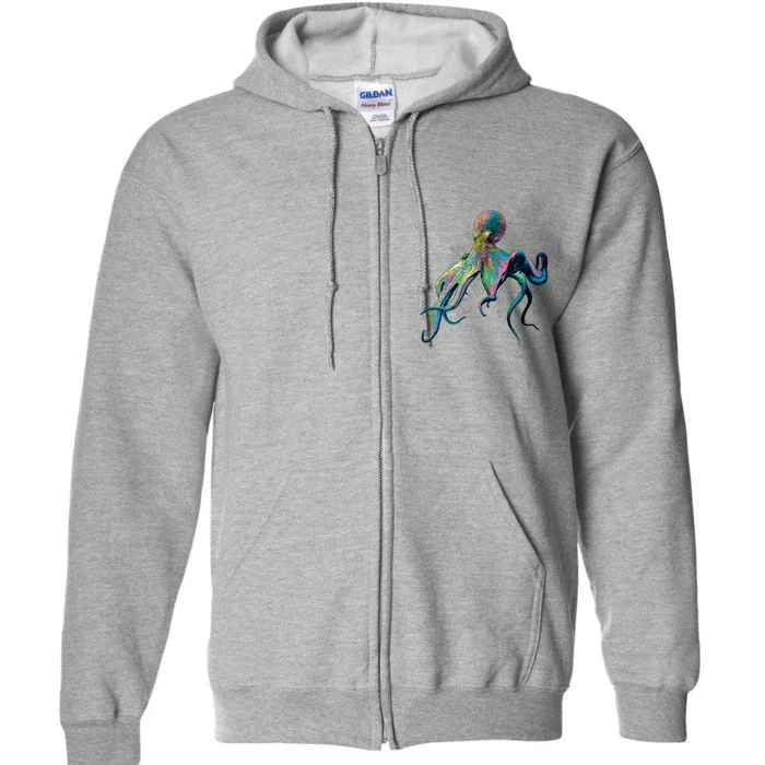 Colorful Octopus Full Zip Hoodie