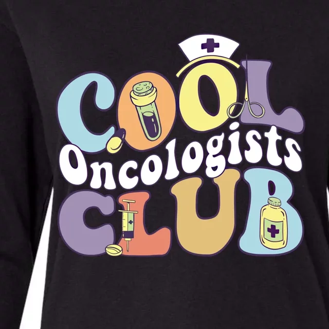 Cool Oncologists Club Oncology Practitioner Squad Groovy Gift Womens Cotton Relaxed Long Sleeve T-Shirt