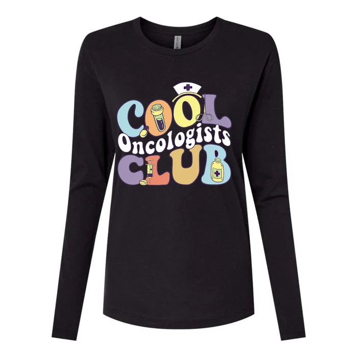 Cool Oncologists Club Oncology Practitioner Squad Groovy Gift Womens Cotton Relaxed Long Sleeve T-Shirt