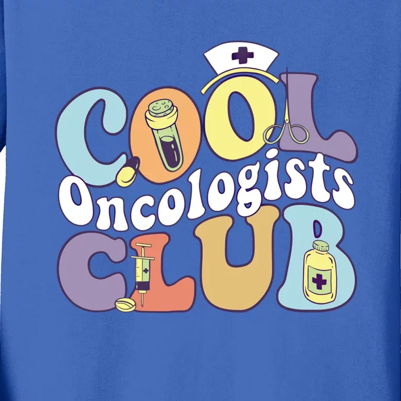 Cool Oncologists Club Oncology Practitioner Squad Groovy Gift Kids Long Sleeve Shirt