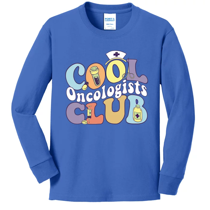 Cool Oncologists Club Oncology Practitioner Squad Groovy Gift Kids Long Sleeve Shirt