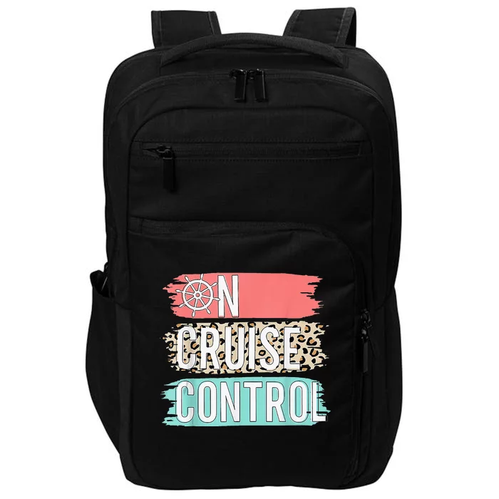 Control On Cruise Leopard Funny Summer Vacation Family Women Impact Tech Backpack