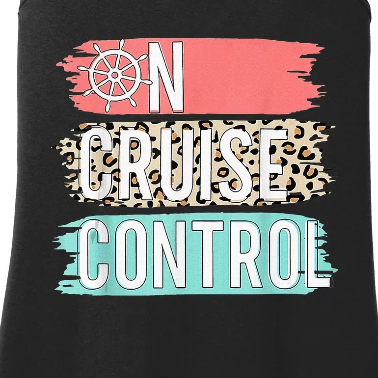 Control On Cruise Leopard Funny Summer Vacation Family Women Ladies Essential Tank