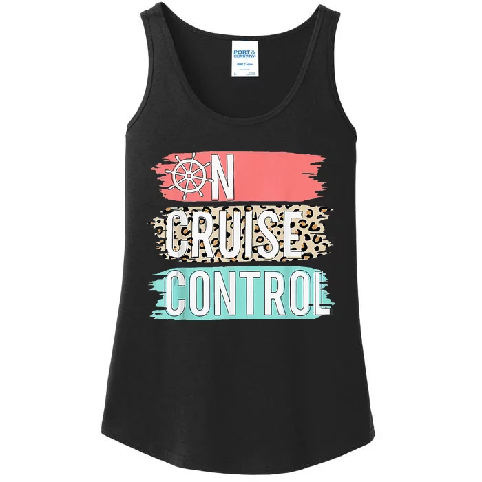 Control On Cruise Leopard Funny Summer Vacation Family Women Ladies Essential Tank