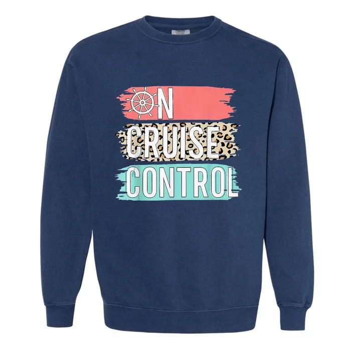 Control On Cruise Leopard Funny Summer Vacation Family Women Garment-Dyed Sweatshirt